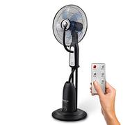 DARDARUGA Ventilatore Analogico con NEBULIZZATORE Atomizzatore ad Acqua WFD con TELECOMANDO (rinfresca l’ambiente), Serbatoio XL da 2,80 litri, Oscillante, Silenzioso, Ruote. Colore Nero.