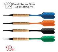 Dardi 12 Freccette Softdard Super Slim, punta in plastica, 1-4 BSF 2BA 18gr
