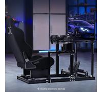 Dardoo Cockpit F1 Racing Sim in alluminio con sedile nero e supporto monitor