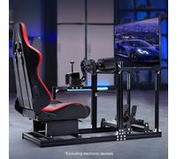 Dardoo Cockpit Sim di corse in alluminio con sedile rosso e supporto del monitor