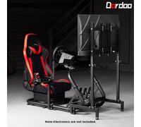 Dardoo Cockpit Simulatore Di Guida Con Supporto Per Monitor E Sedia Rossa