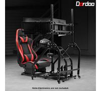 Dardoo Racing Simulator Cockpit con Triple Monitor Stand Fit Logitech G923 G29
