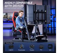 DardooG29 Cockpit Del Sim Di Corse In Alluminio Con Supporto TV Con Sedile Rossi