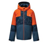 Dare 2B Cavalier Waterproof Breathable Adjustable Cuffs Reflective Detail Jacket, Giacche Bambino, BlazeOrange/Denim Scuro, 11-12