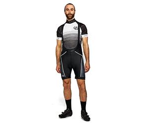 Dare 2b Ecliptic Lightweight Quick Drying Stretch Reflective Detail Moisture And Bacteria Control Bibbed Short, Pantaloncini da Ciclismo Uomo, Nero, S