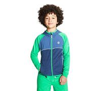 Dare 2b Hasty Core Stretch Lightweight Warm Backed Quick Drying Full Zip Jacket, Strato Intermedio Bambino, VividGreen/Denim Scuro, 9-10