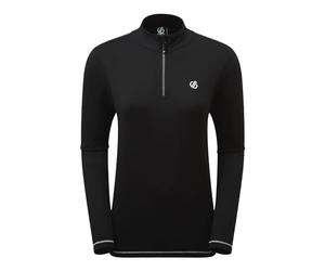 Dare 2B Lowline II-Sottopannolino Tecnico Leggero con proprietà di Asciugatura Rapida e 1/2 Zip di Apertura Stretch Midlayer da Donna, Colore: Nero, Taglia: S, Pile Uomo, FR Produttore : 10
