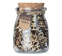 Dare un abbraccio in una bottiglia (200 ml), abbracci in un barattolo: ritagli di legno lettera pezzo; barattolo di abbraccio regali per San Valentino,compleanno,crisma/vacanza. (100 pezzi abbraccio)