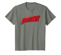 Daredevil Comic Logo Maglietta, Bambini, Verde Militare mélange, 12 Anni