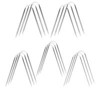 DARENYI 15 Pezzi Ferri Circolari Inossidabili, Ferri da Maglia Corti per Tessere Cappelli, Maglioni, Sciarpe (2mm/2.5mm/3mm/3.5mm/4mm)