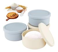 DARENYI 4 Pezzi Contenitore Impasto Pizza con Coperchio, Riutilizzabili Silicone Antiaderente Scatola per Palline di Pasta, 700ml, Lavabili in Lavastoviglie, per impasti da 150-400 g