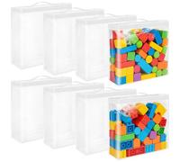 DARENYI 8 Pezzi Sacchetti per Giocattoli in PVC Trasparente con Cerniera, Organizer per Giocattoli con Manici, Impermeabili e Riutilizzabili, per Conservare Puzzle, Blocchi, 33 x 30 x 8 cm