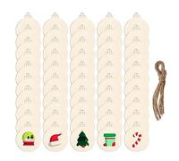 DARENYI Decorazioni Albero di Natale in Legno, Ornamenti Naturali, Dischi Rotondi Con Foro per Artigianato, DIY, Decorazione (50 Pezzi)