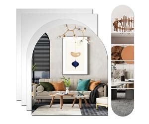 DARENYI Incollare lo specchio per sporgere,Specchio da parete,specchio di piastrelle autoadesivo, mirror film autoadesivo, adesivo per bagno a parete, spogliatoio (35,5 * 30 cm)