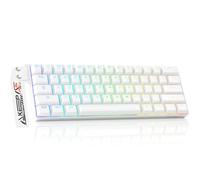 DAREU Tastiera da gioco EK60 HE 8K Hz Rapid Trigger, tastiera magnetica cablata al 60% con nastro decorativo rimovibile, precisione RT 0,01 mm, interruttori Hall Effect, RGB, per PC/Mac (bianca)