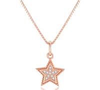 d'Argento, in Oro Rosa Donne S925 Argento Pentagramma Zircone Collana a Pendente con Una Cassa di Girocollo alla della Catena Bohemia Gioielli per Le Sue Ragazze Coppie