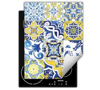 DarHaus Coperchio Piano Cottura 40x52 cm Cucina Copri Fornelli Tappetino Induzione Antiscivolo Piastra Protezione - giallo - mosaico