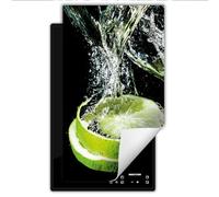 DarHaus Copertura Tappetino Piano Induzione 30x52 cm Cucina Coprifornelli Protezione per Piano Induzione - nero - lime