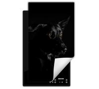 DarHaus Copertura Tappetino Piano Induzione 30x52 cm Cucina Coprifornelli Protezione per Piano Induzione - cane nero