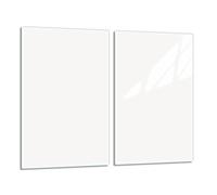 DarHaus Copri piano cottura induzione 2 x 30x52 cm copertura per piano cottura in vetroceramica 1 pezzi universale per piastre di cottura paraspruzzi tagliere in vetro temprato bianco