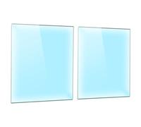 DarHaus Copri piano cottura induzione 2 x 40x52 cm copertura per piano cottura in vetroceramica 1 pezzi universale per piastre di cottura paraspruzzi tagliere in vetro temprato trasparente