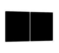 DarHaus Copri piano cottura induzione 2 x 40x52 cm copertura per piano cottura in vetroceramica 1 pezzi universale per piastre di cottura paraspruzzi tagliere in vetro temprato nero