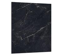 DarHaus Copri piano cottura induzione 40x52 cm copertura per piano cottura in vetroceramica 1 pezzi universale per piastre di cottura paraspruzzi tagliere in vetro temprato, Marmo nero