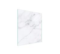 DarHaus Copri piano cottura induzione 45x52 cm copertura per piano cottura in vetroceramica 1 pezzi universale per piastre di cottura paraspruzzi tagliere in vetro temprato, Marmo bianco