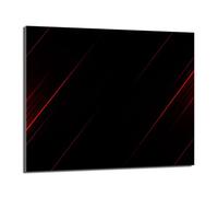 DarHaus Copri piano cottura induzione 60x52 cm copertura per piano cottura in vetroceramica 1 pezzi universale per piastre di cottura paraspruzzi tagliere in vetro temprato, Nero rosso