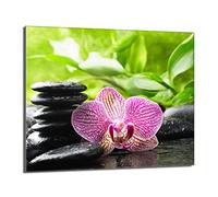 DarHaus Copri piano cottura induzione 60x52 cm copertura per piano cottura in vetroceramica 1 pezzi universale per piastre di cottura paraspruzzi tagliere in vetro temprato, Violetta orchidea