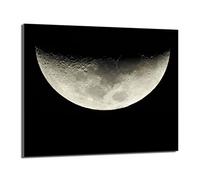 DarHaus Copri piano cottura induzione 60x52 cm copertura per piano cottura in vetroceramica 1 pezzi universale per piastre di cottura paraspruzzi tagliere in vetro temprato, Luna nera