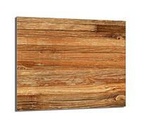 DarHaus Copri piano cottura induzione 60x52 cm copertura per piano cottura in vetroceramica 1 pezzi universale per piastre di cottura paraspruzzi tagliere in vetro temprato, Legno marrone