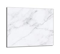 DarHaus Copri piano cottura induzione 60x52 cm copertura per piano cottura in vetroceramica 1 pezzi universale per piastre di cottura paraspruzzi tagliere in vetro temprato, Marmo bianco