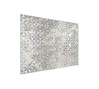 DarHaus Copri piano cottura induzione 70x52 cm copertura per piano cottura in vetroceramica 1 pezzi universale per piastre di cottura paraspruzzi tagliere in vetro temprato, Motivo grigio