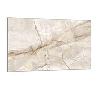 DarHaus Copri piano cottura induzione 80x52 cm copertura per piano cottura in vetroceramica 1 pezzi universale per piastre di cottura paraspruzzi tagliere in vetro temprato, Marmo beige