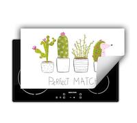 DarHaus Copri piano cottura induzione 90x52 cm - Tappetino antiscivolo avvolgibile per induzione - cactus