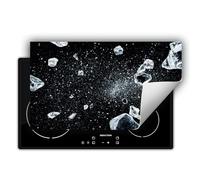 DarHaus Copri piano cottura induzione 90x52 cm - Tappetino antiscivolo avvolgibile per induzione - ghiaccio nero