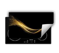 DarHaus Copri piano cottura induzione 90x52 cm - Tappetino antiscivolo avvolgibile per induzione - nero - oro