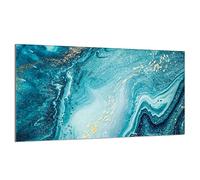 DarHaus Piastra di copertura 90 x 52 cm copertura piano cottura a induzione universale in ceramica per piatti da cucina paraspruzzi tagliere in vetro temperato, decorazione, Marmo Turchese