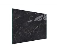 DarHaus Tagliere da cucina in vetro temperato, Copri-piano cottura a induzione, piano decorativo universale 30x22 cm, Marmo nero
