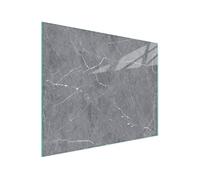 DarHaus Tagliere da cucina in vetro temperato, Copri-piano cottura a induzione, piano decorativo universale 52x30 cm, Grigio marmo