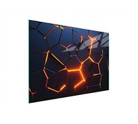 DarHaus Tagliere da cucina in vetro temperato, Copri-piano cottura a induzione, piano decorativo universale 40x30 cm, Magma Nero