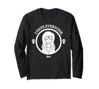 Daria Circle Outline I Hate Everyone Skulls Retro Cartoon Maglia a Manica