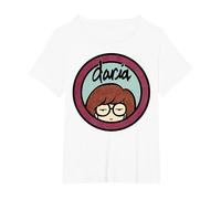 Daria Classic Mint Burgundy Logo Graphic T-Shirt Maglietta, Donna Plus-Size, Bianco, 5X