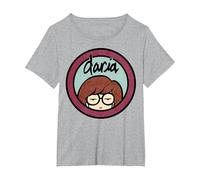 Daria Classic Mint Burgundy Logo Graphic T-Shirt Maglietta, Donna Plus-Size, Grigio Melange, 5X