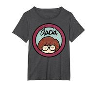 Daria Classic Mint Burgundy Logo Graphic T-Shirt Maglietta, Donna Plus-Size, Grigio Scuro, 2X