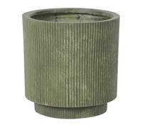 Beliani Vaso per piante da giardino in fibra di argilla 37 x 37 x 37 cm Giardino all'aperto Foro di drenaggio Verde Oliva