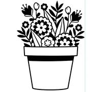 Darice Embossing Folder Cartella per Goffratura Mascherina Fiori in Vaso, Plastica, Trasparente, 10.8x14.6x0.3 cm