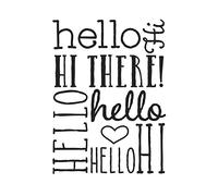 Darice Embossing Folder Cartella per Goffratura Mascherina Sfondo con Hello, Plastica, Trasparente, 10.8x14.6x0.3 cm