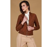 D'Arienzo Bomber Camoscio Color Cuoio da Donna Vera Pelle G154